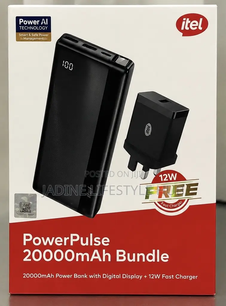 Itel PowerPulse 20000mAh Power Bank Bundle