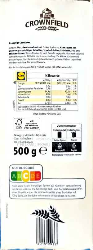 Crownfield Cornflakes 500g