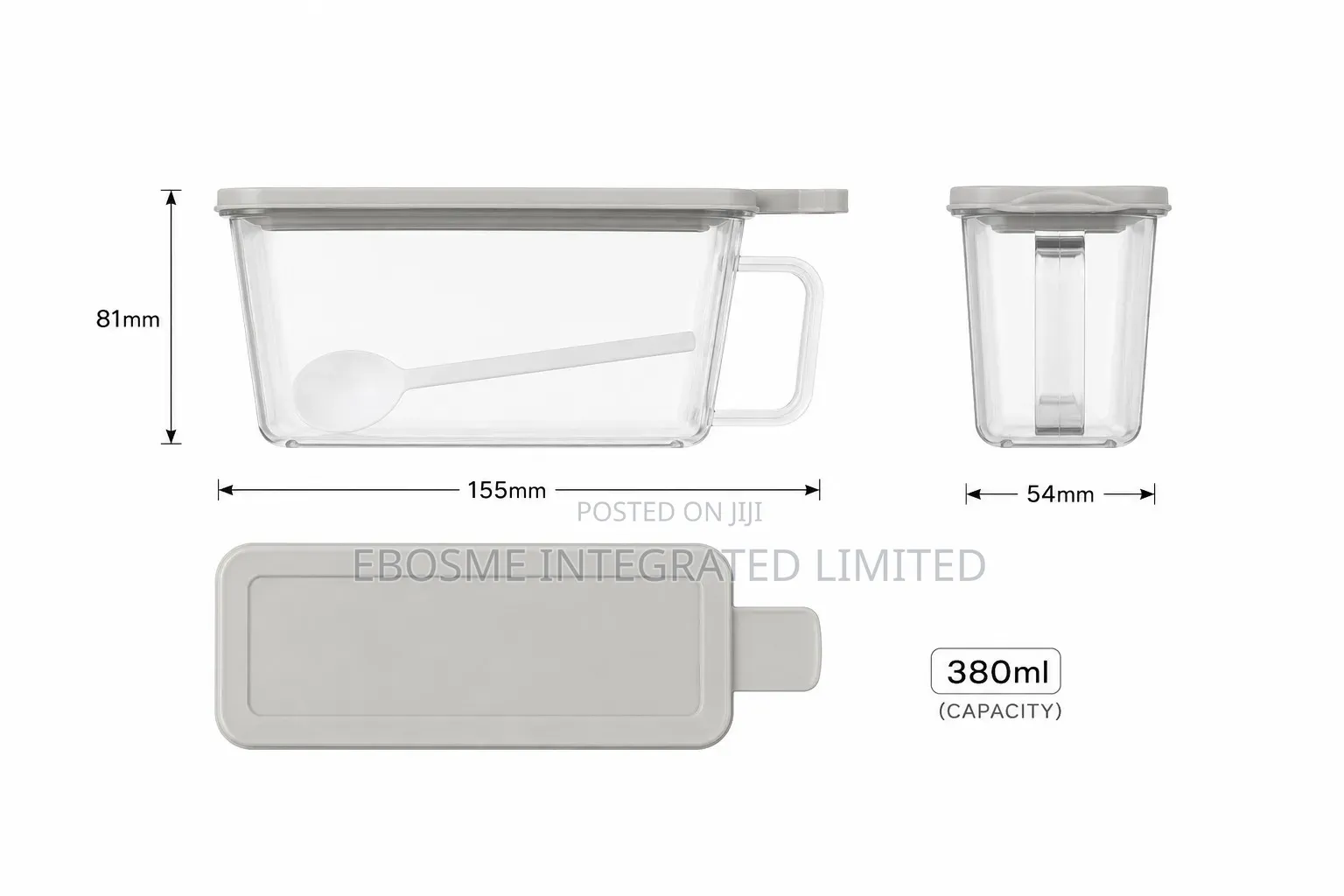 SMART POT Slim 380 Food Storage Container With Spoon (380ml)
