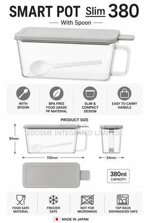 SMART POT Slim 380 Food Storage Container With Spoon (380ml)