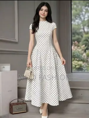 White Polka Dot Vintage Swing Dress