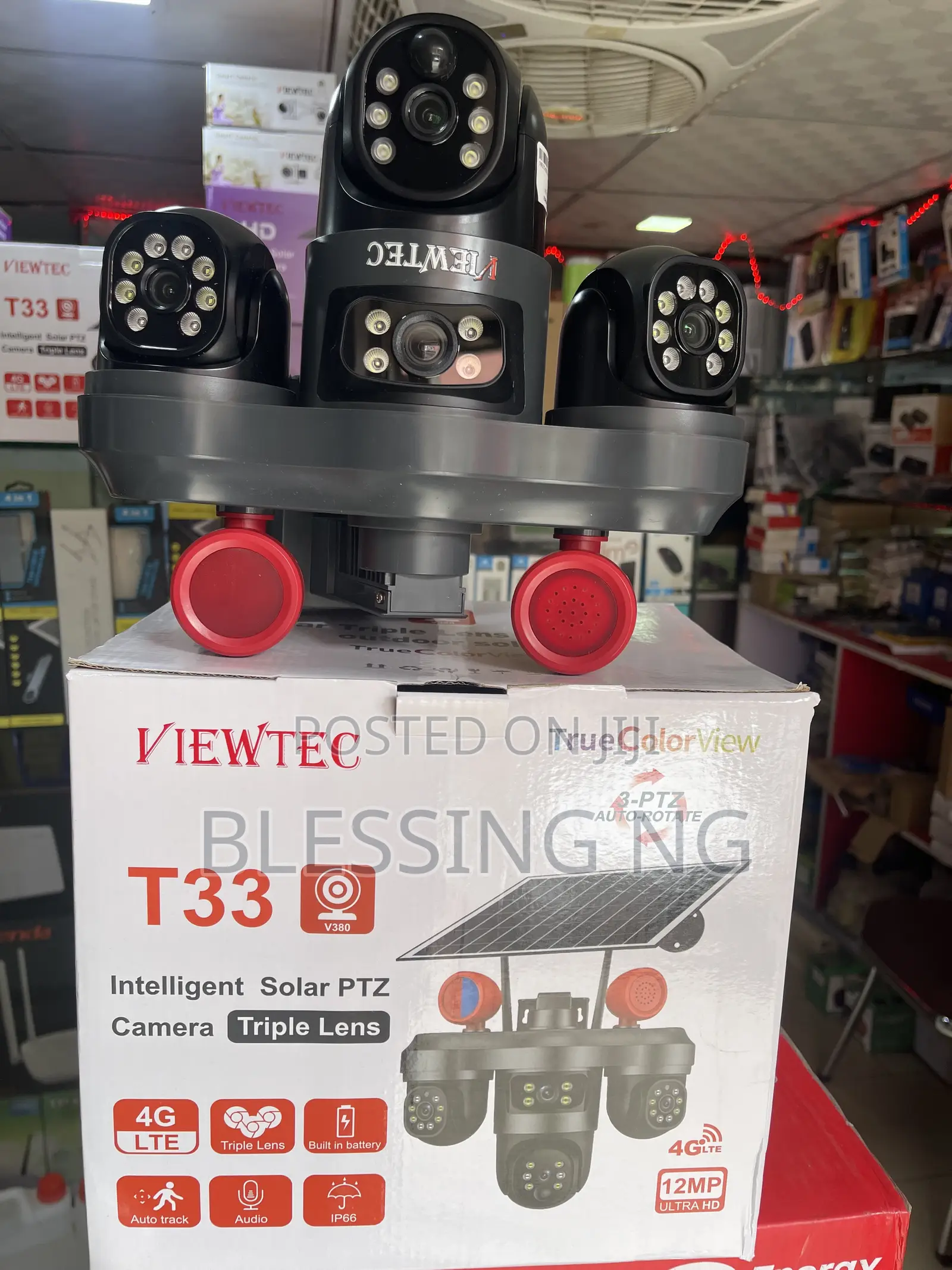 PTZ Solar Camera Triple Lens
