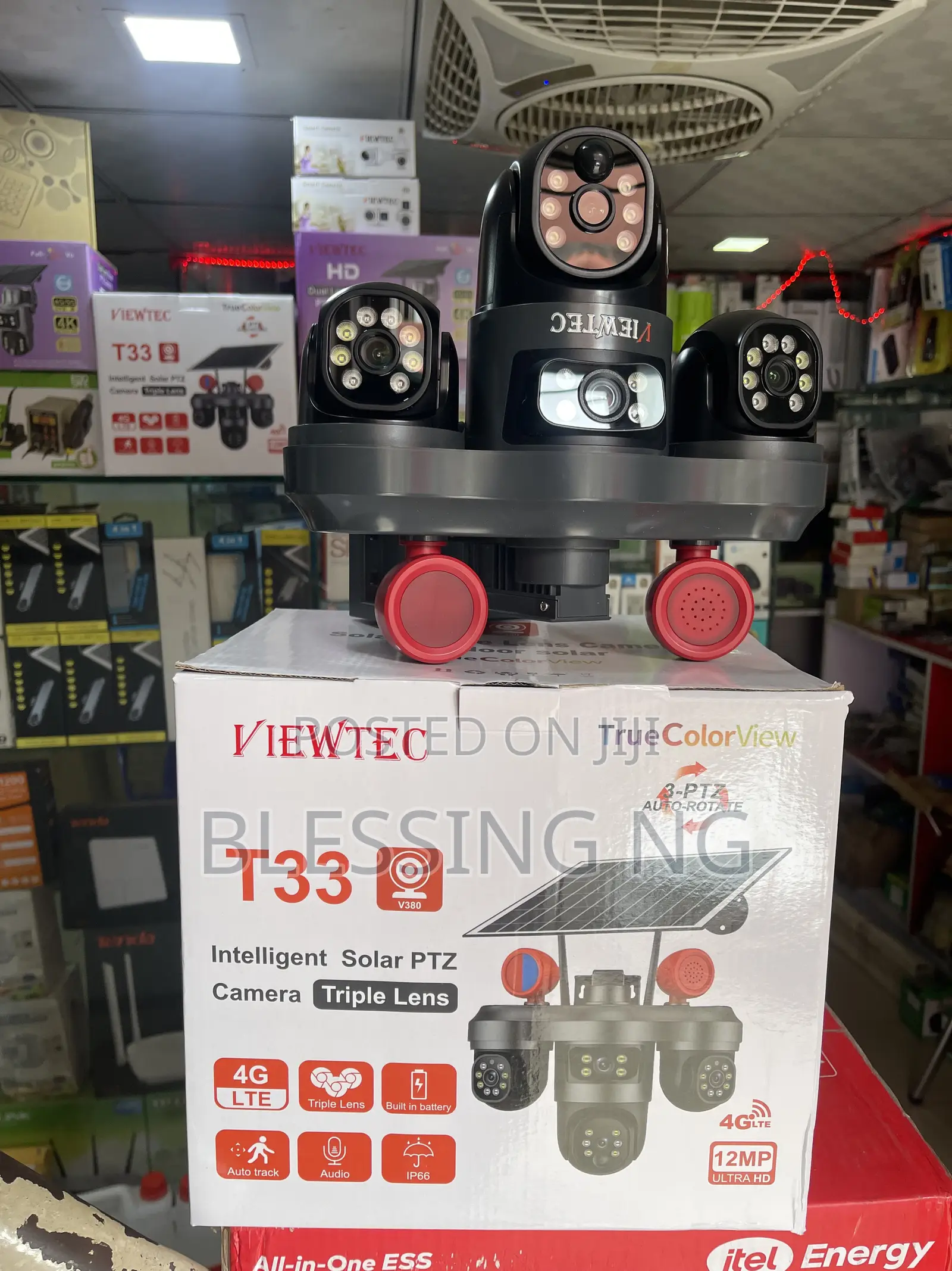 PTZ Solar Camera Triple Lens