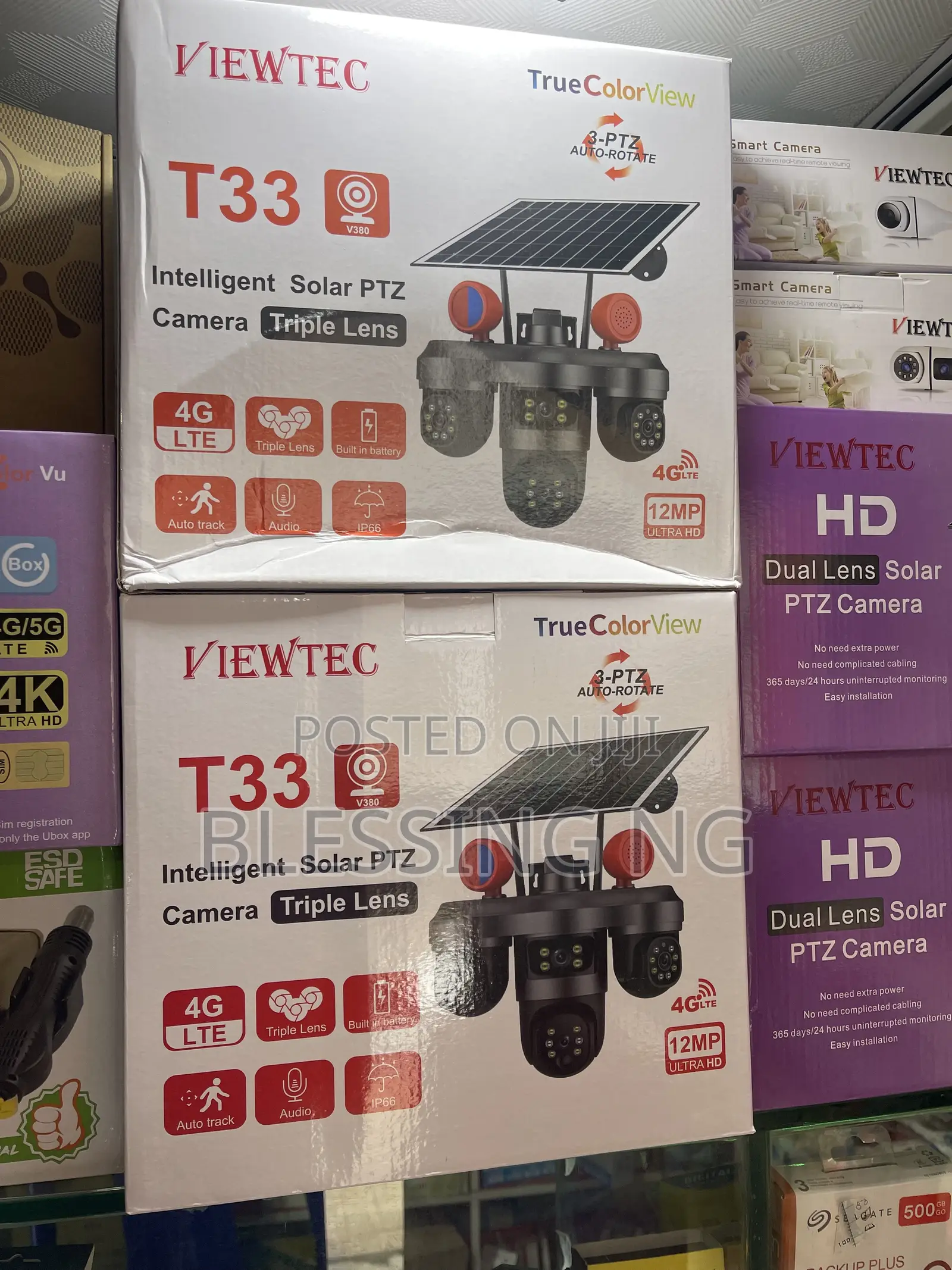 PTZ Solar Camera Triple Lens