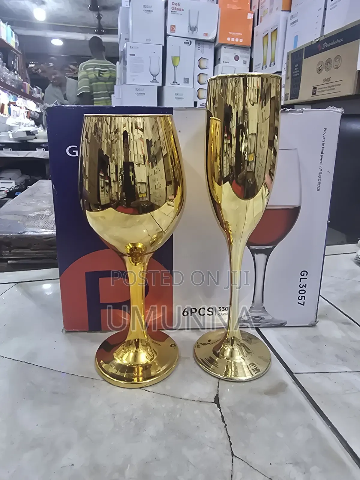 Gold Wine Glass 6pc
