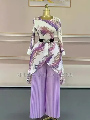 Becky Miyaki Gown and Sunray Palazzo Trouser