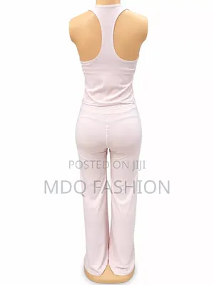 Light Pink Wide-Leg Gym Set