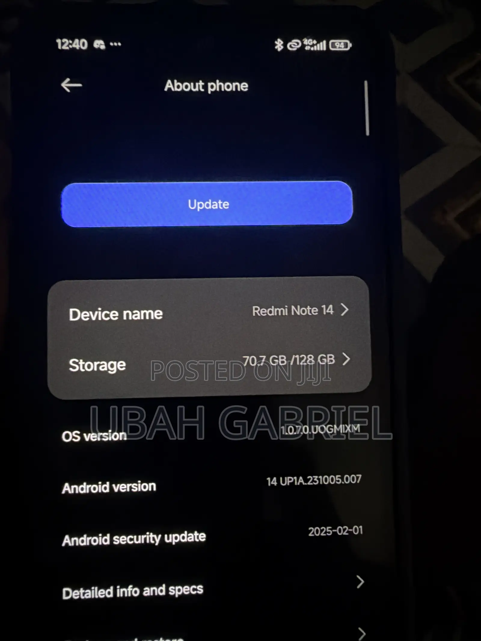 Xiaomi Redmi Note 14 4G 128 GB Black