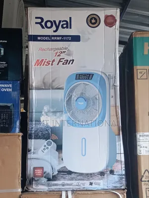 Royal Rechargeable Mist Fan 12 Inch, Remote Control, Lasting Battery