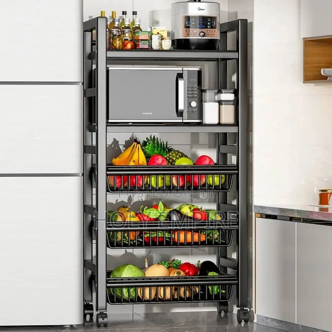 Movable Kitchen Shelf Organiser for Microwave, Fruit and Vegetable