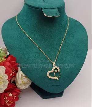 Luxury Crystal Heart Ring, Butterfly Drop Dainty Pendant Necklace