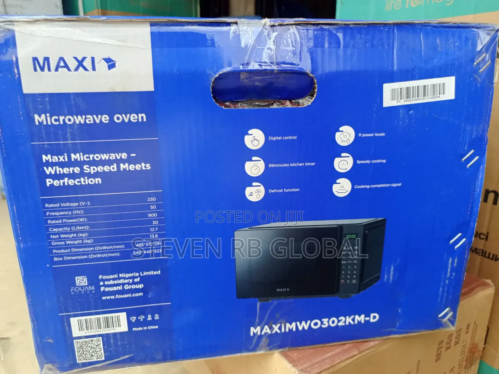 Maxi 30L Digital Microwave Oven 900W | 302km-D (Black)