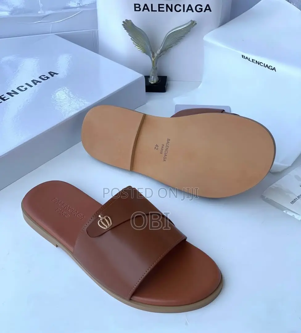 Balenciaga Brown Slippers