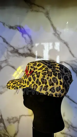 Leopard-Print 5-Panel Camper Cap