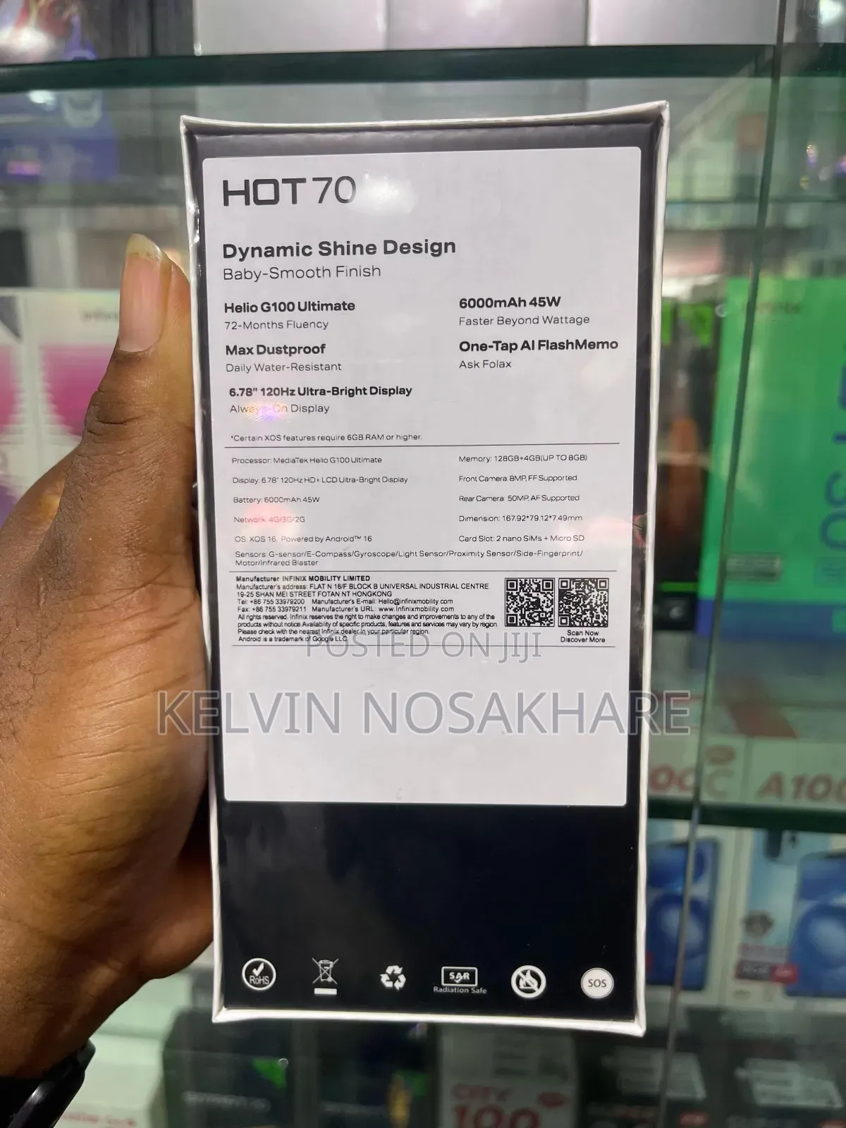 New Infinix Hot 70 128 GB Black