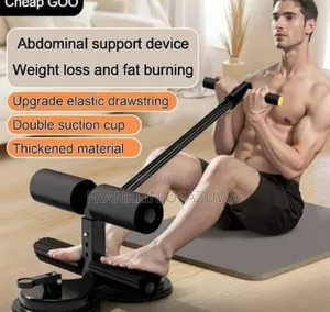 Adjustable Sit-Up Assistant Bar With Resistance Bands – Home Fitness