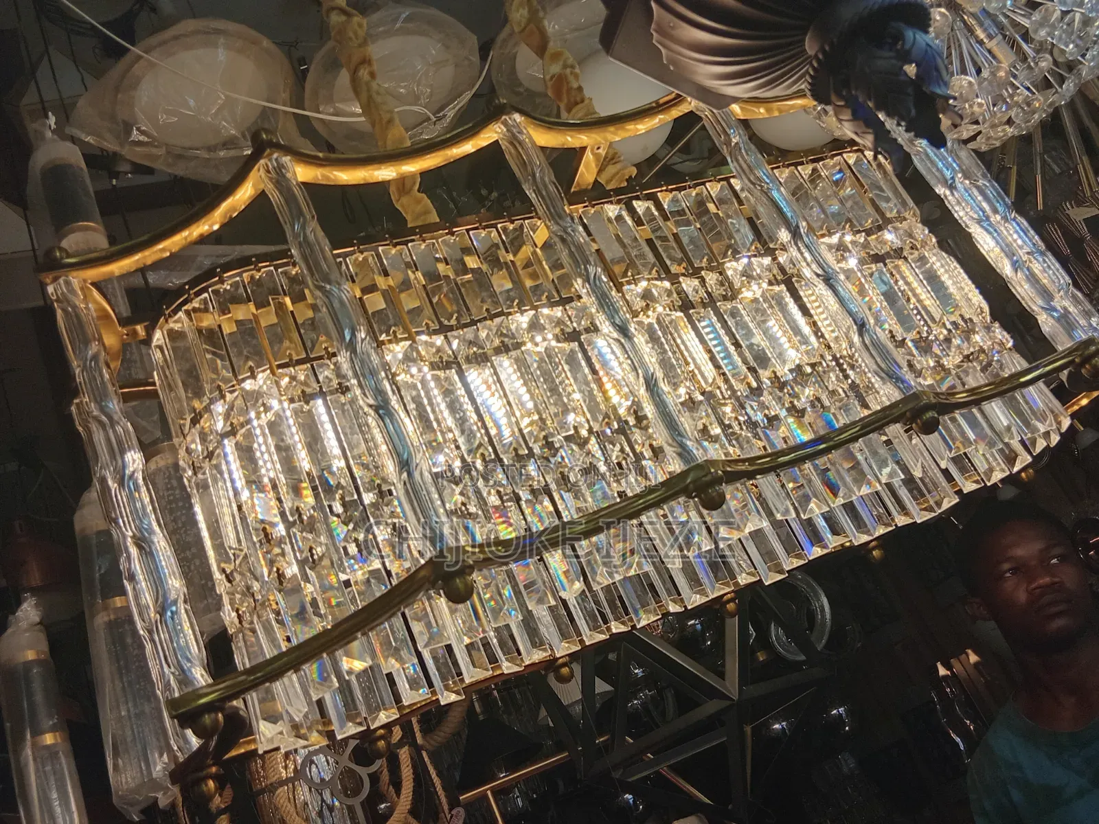 Rectangular Crystal Chandelier