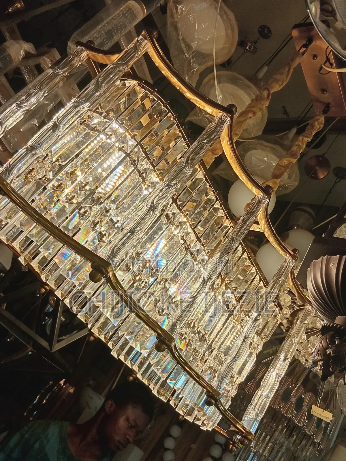 Rectangular Crystal Chandelier