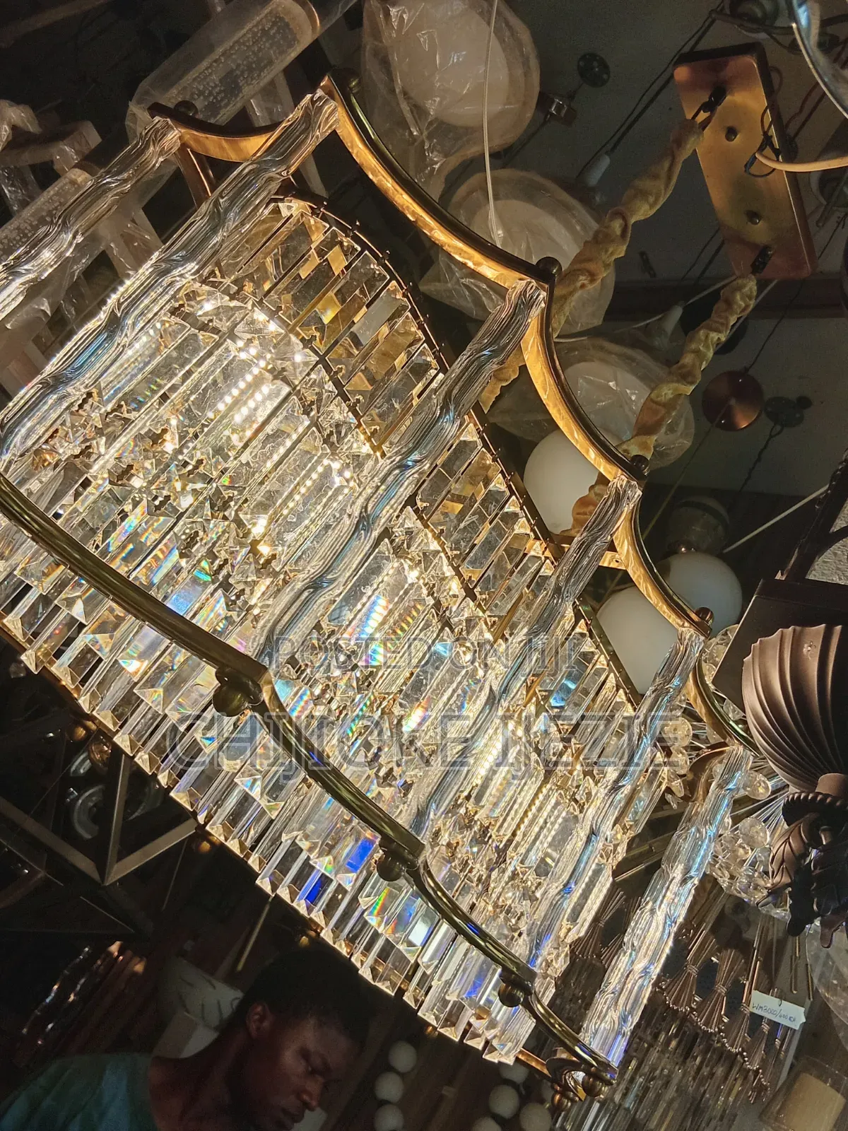 Rectangular Crystal Chandelier