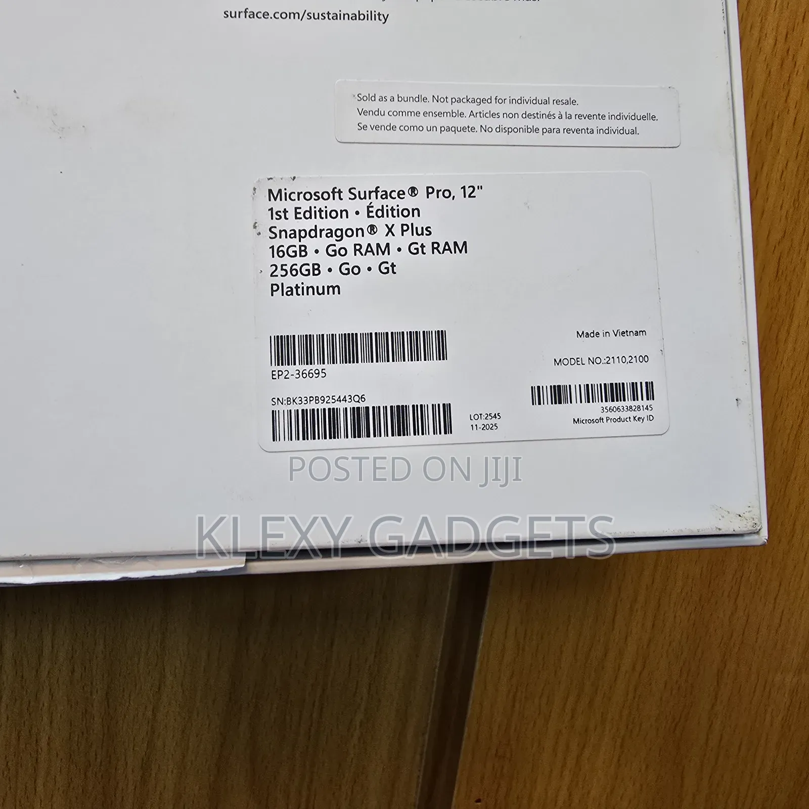 New Laptop Microsoft Surface Pro Copilot+ PC 12 16GB SSD 256GB