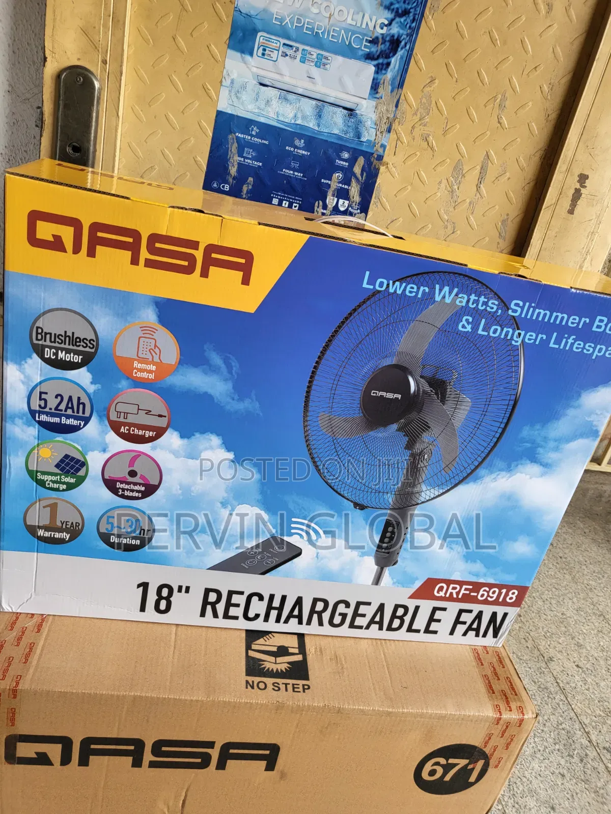 Qasa Rechargeable Fan QRF6918 Lithium 18"