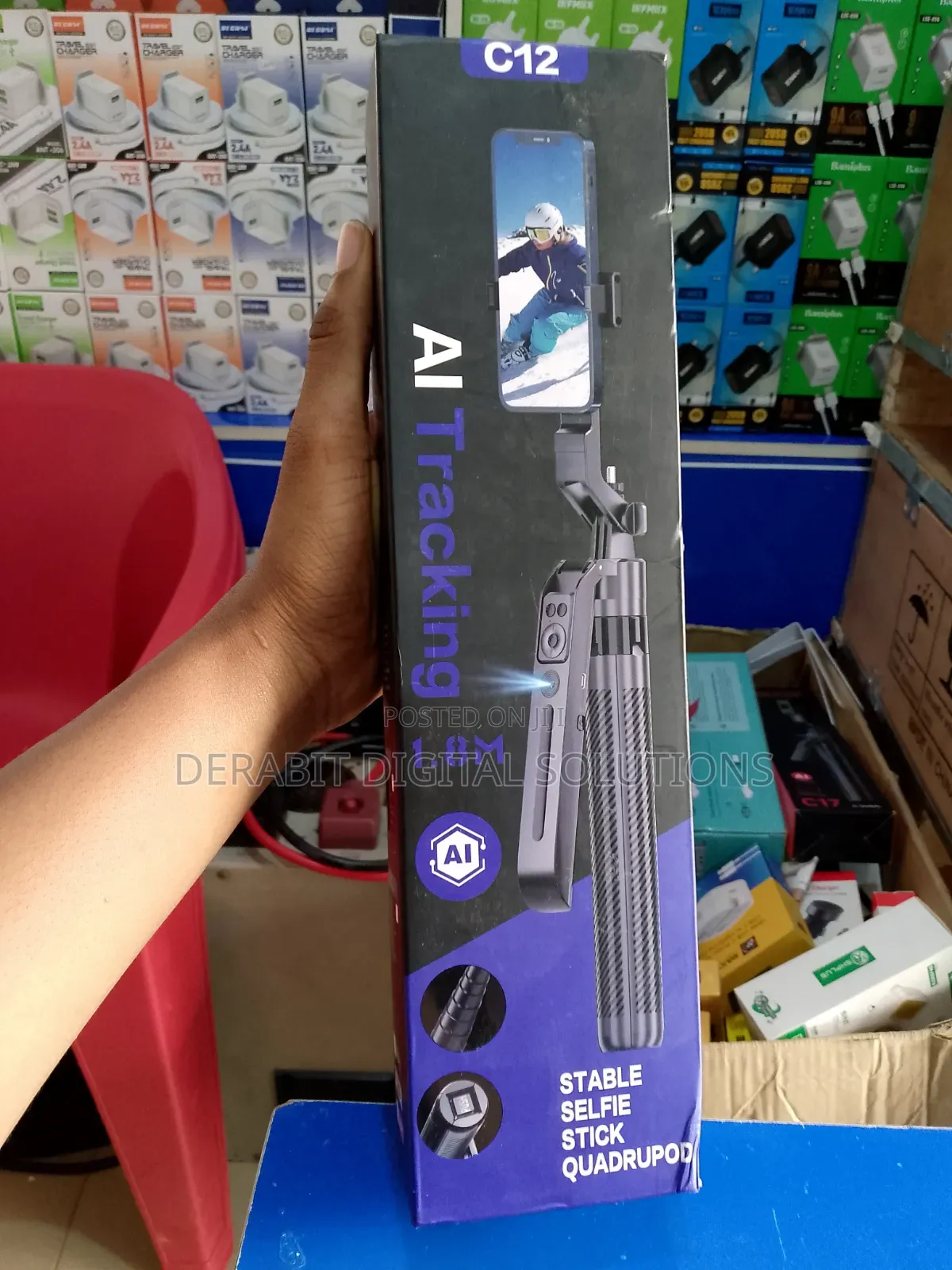 AI Tracking Selfie Stick Quadrupod