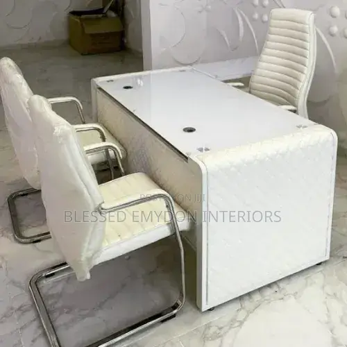 1.6 Meter Glass Office Desk + Chairs
