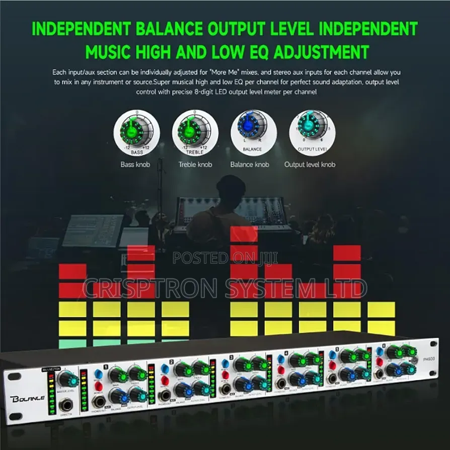 Bolanle PH6000 6CH Headphone Distribution Amplifier
