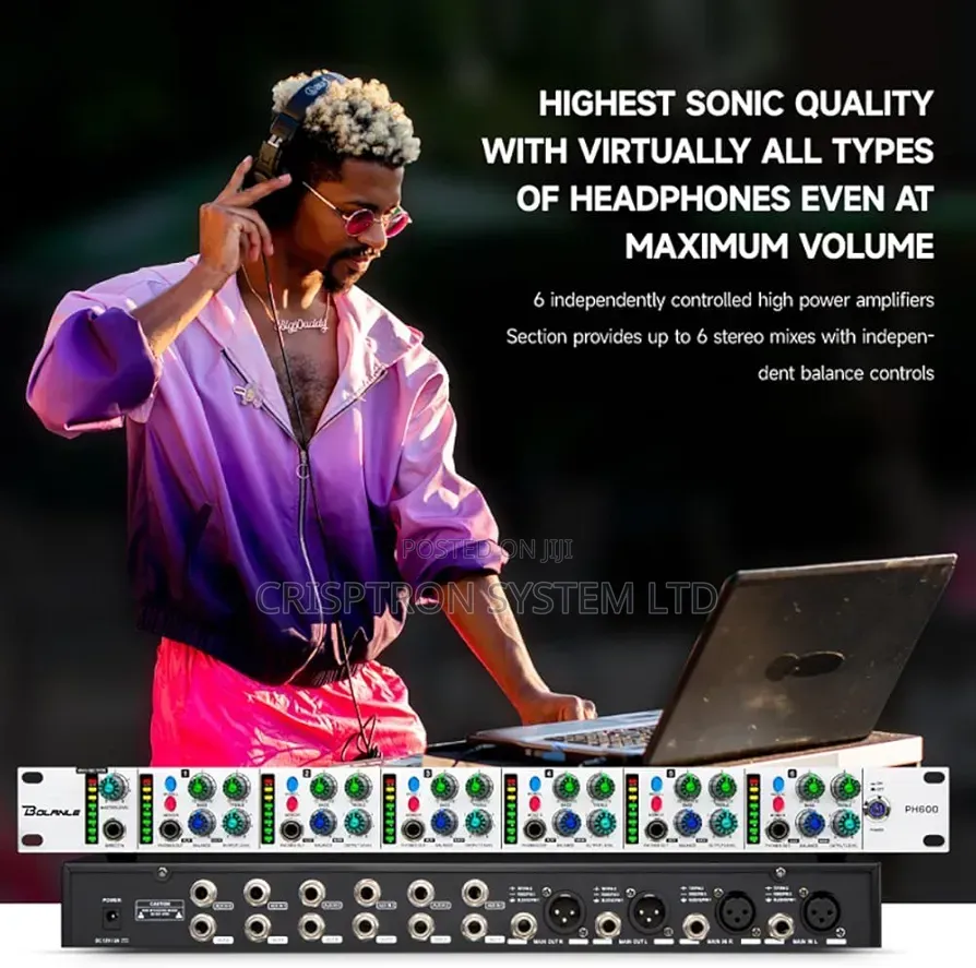 Bolanle PH6000 6CH Headphone Distribution Amplifier