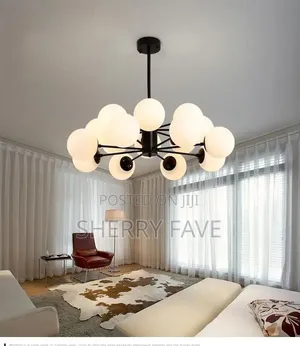 Modern 12-Light Black Glass Chandelier Ceiling Light