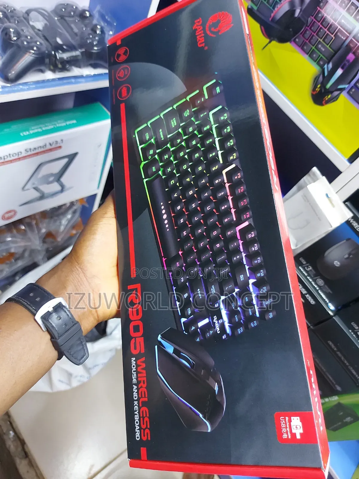 Rechargeable RGB Wireless Keyboard Light and Mouse