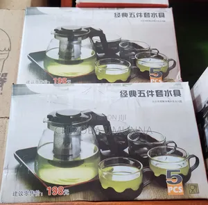 Glass Kettle and 4 PCS Cup