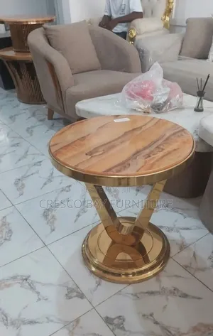Gold Side Table / Coffee Stool (Brand New)