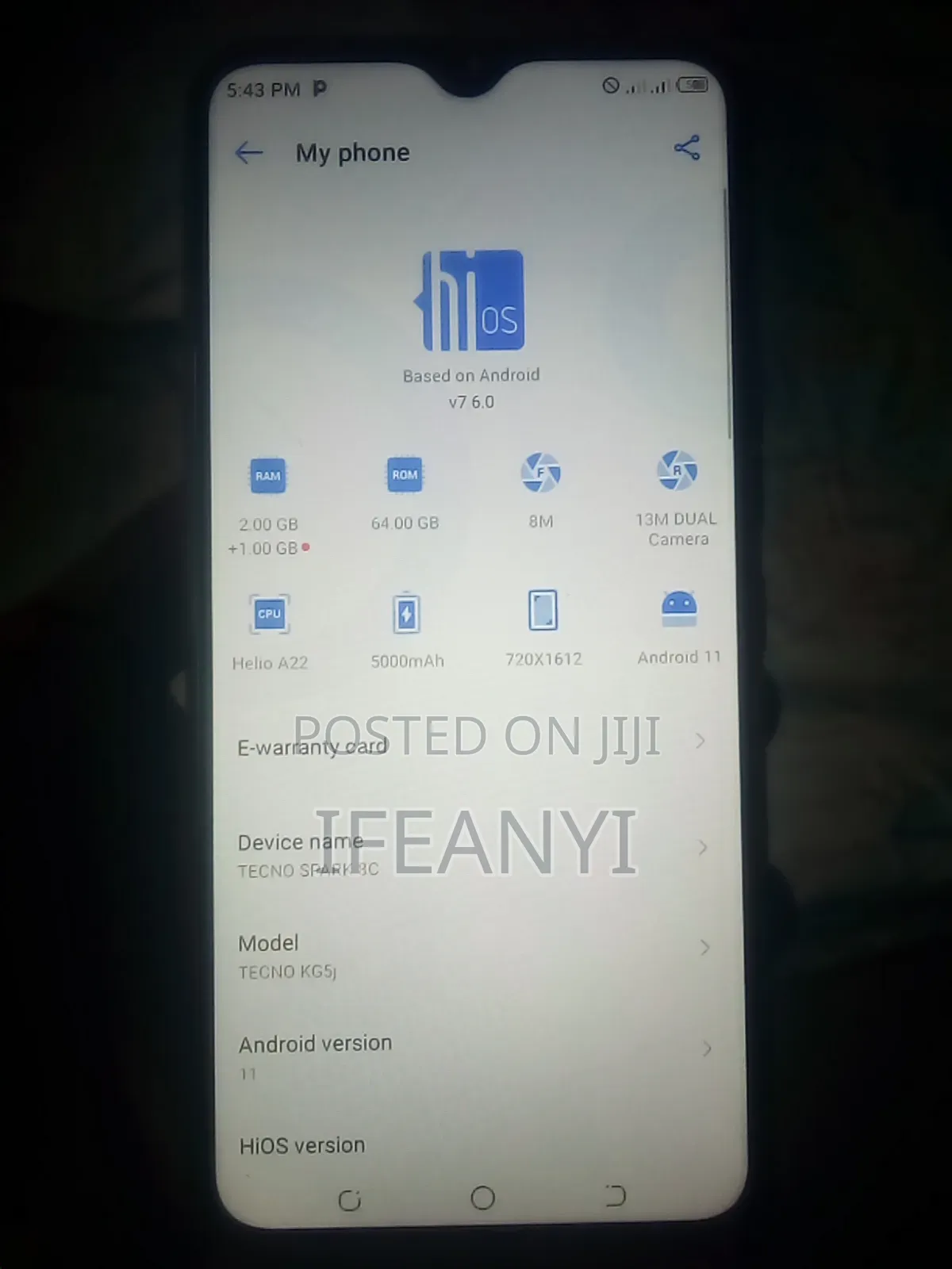 Tecno Spark 8C 64 GB