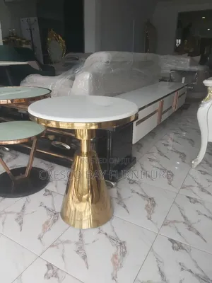 White Gold Cone Side Table (Brand New)