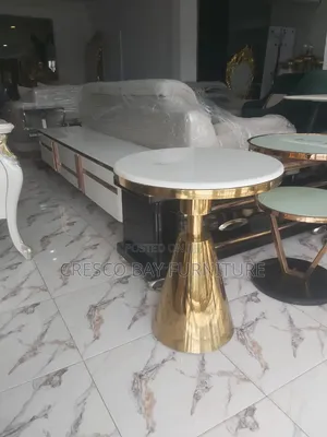 White Gold Cone Side Table (Brand New)