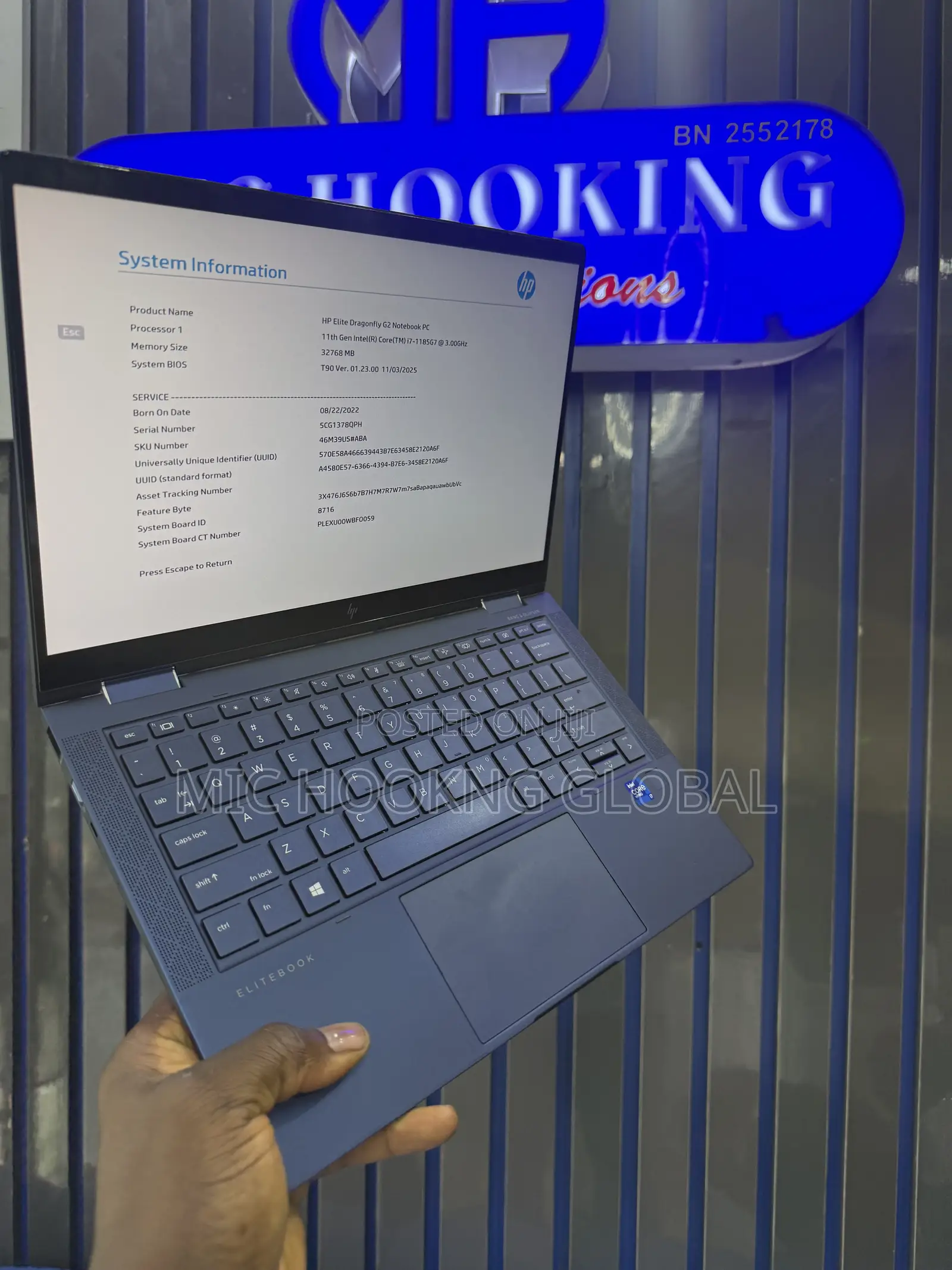 Laptop HP Dragonfly G2 32GB Intel Core i7 SSD 512GB