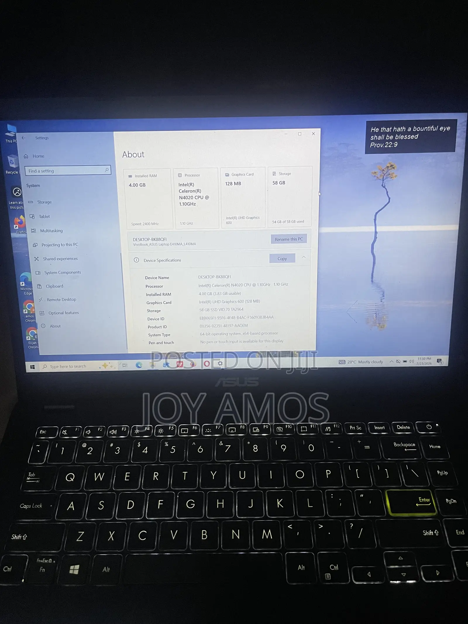 Laptop Asus Vivobook E410M 4GB Intel Celeron SSD 60GB