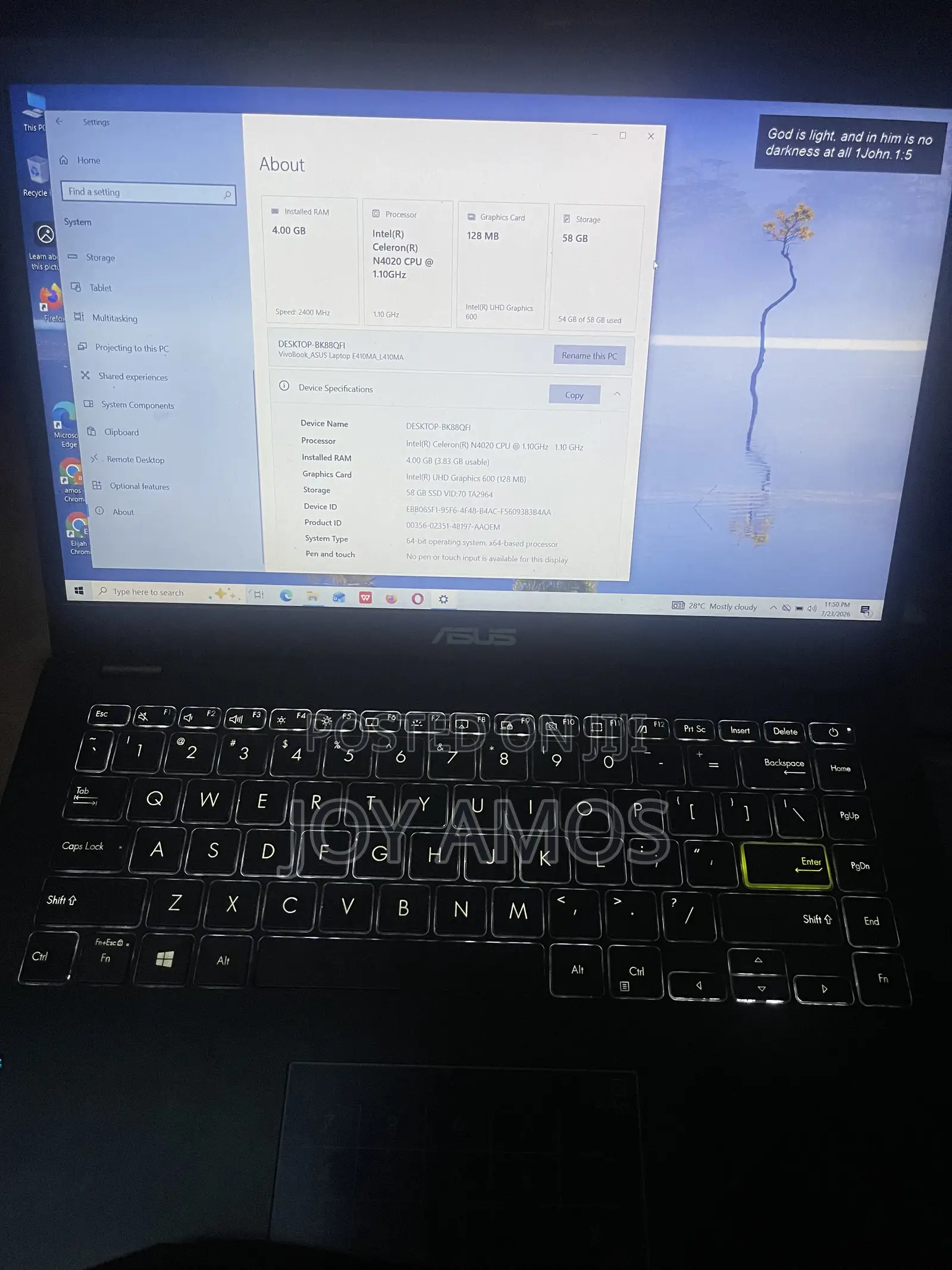 Laptop Asus Vivobook E410M 4GB Intel Celeron SSD 60GB