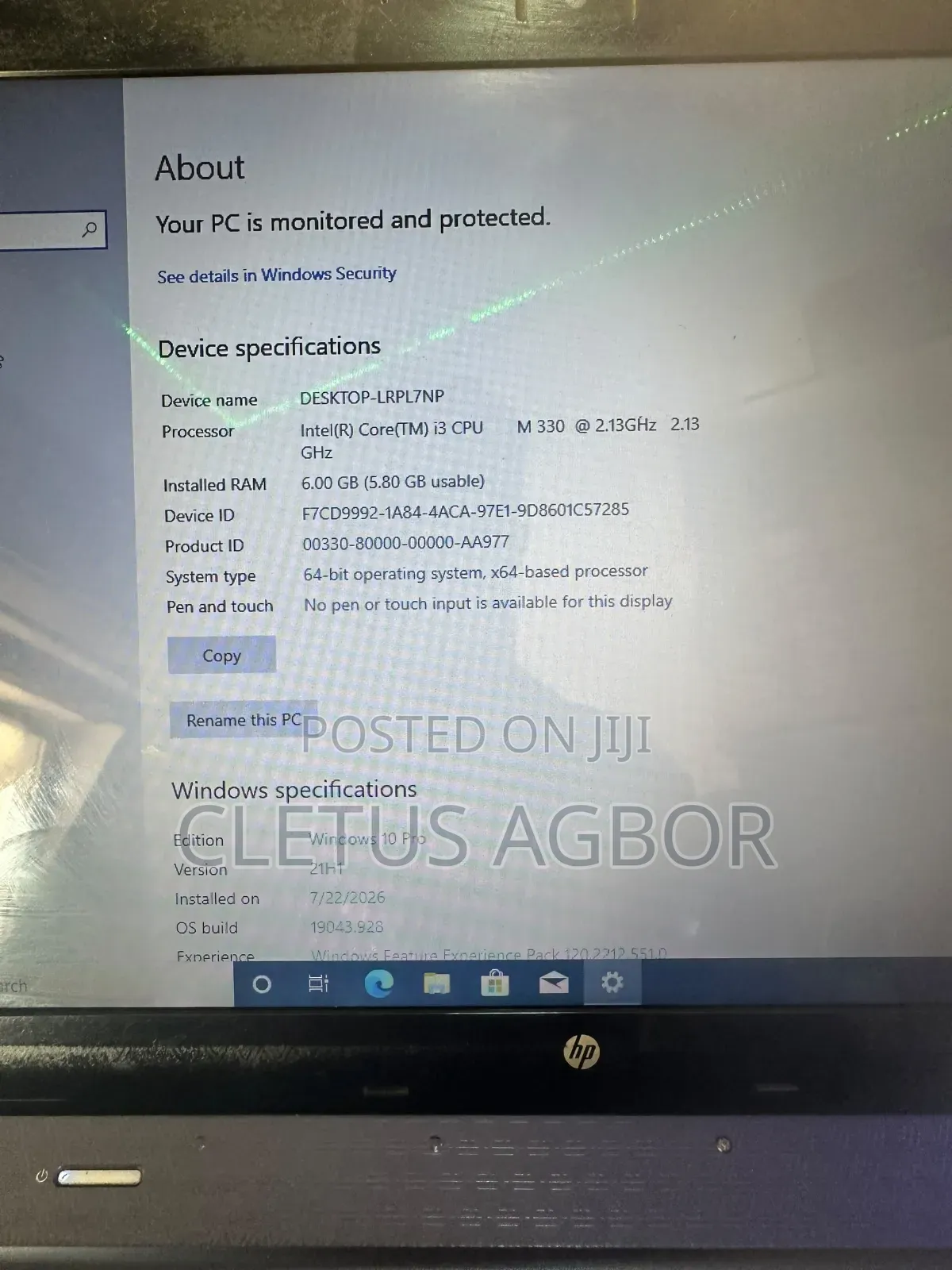 Laptop HP 250 G3 6GB Intel Core i3 HDD 256GB