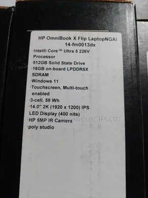 New Laptop HP OmniBook X Flip 14" 16GB Intel Core Ultra 5 SSD 512GB