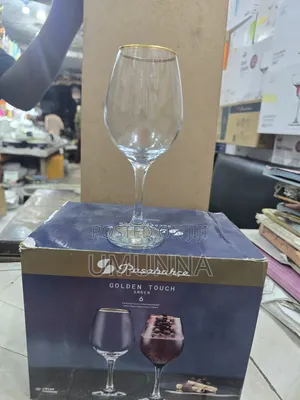 6pc Wine Glass Top of Gold