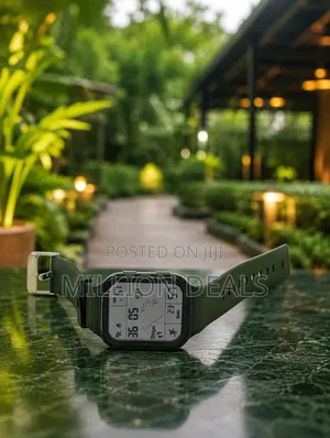 Rubber Strap Unisex Green Sport Wrist Watch
