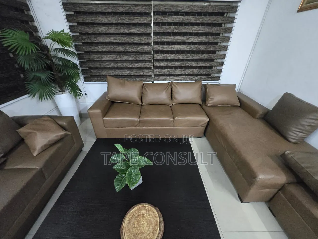 Quality Leather Set of Sofa With Table