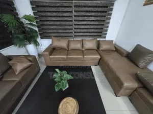 Quality Leather Set of Sofa With Table