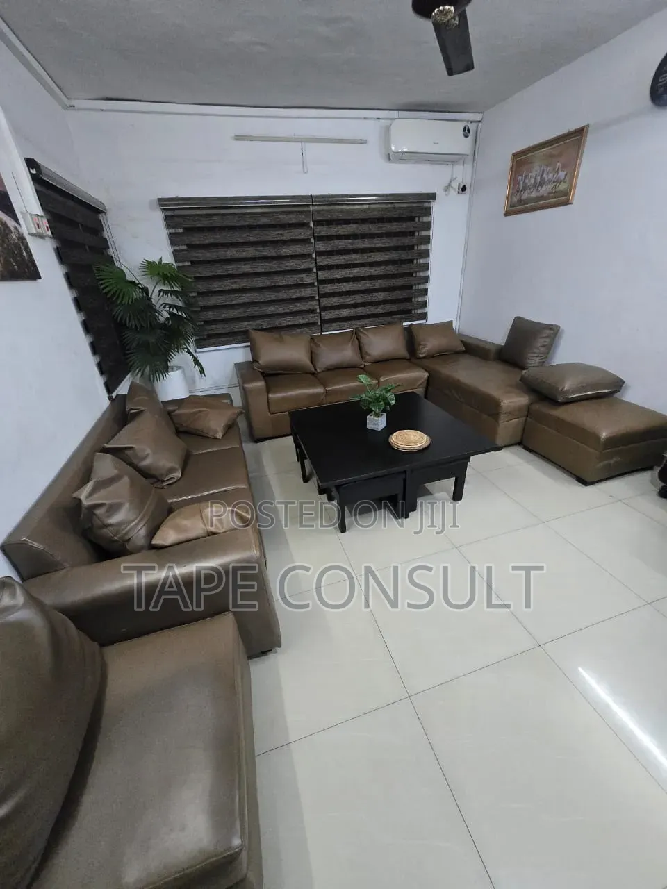 Quality Leather Set of Sofa With Table