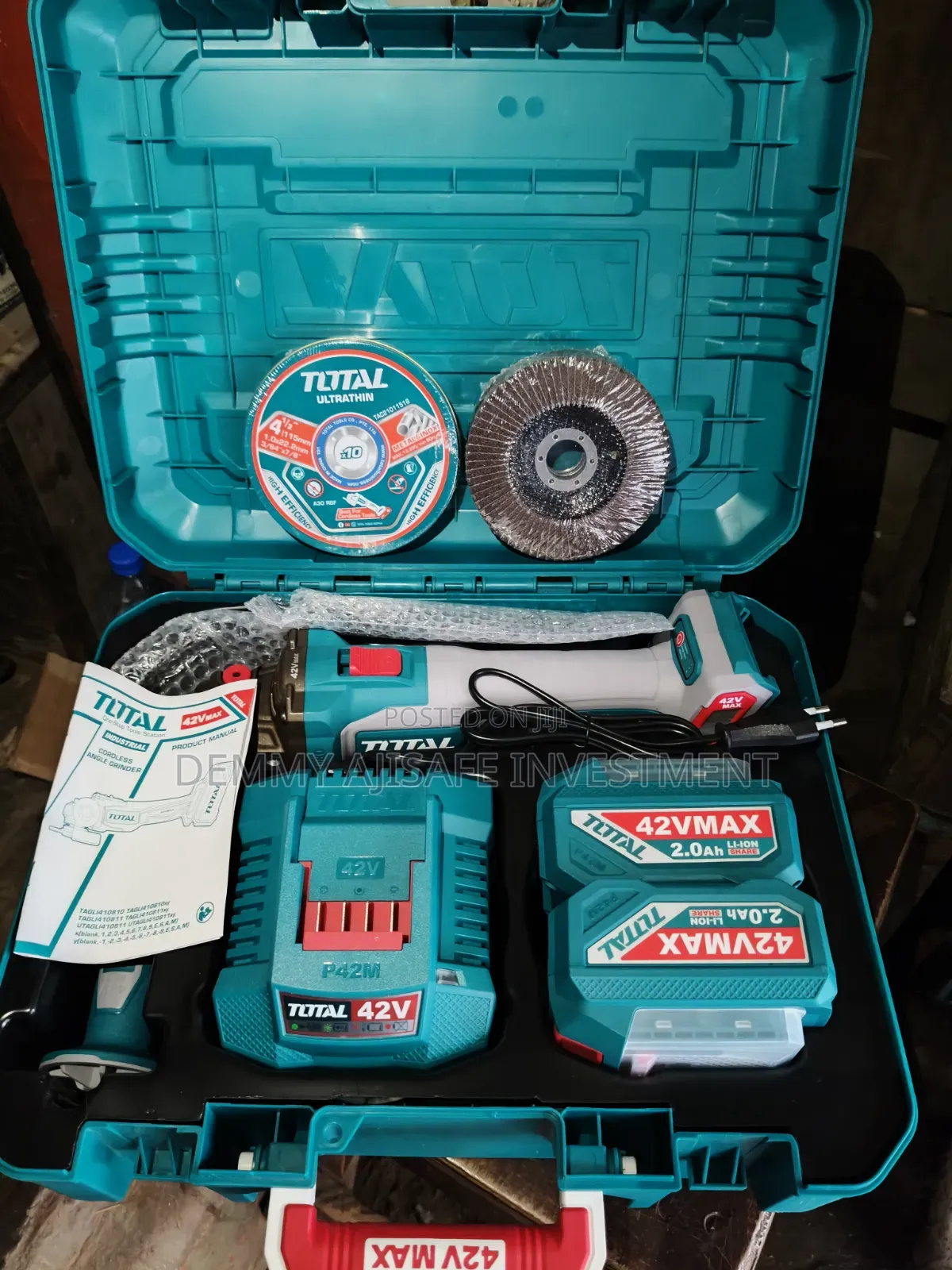 Total Cordless Angle Grinder 42Vmax