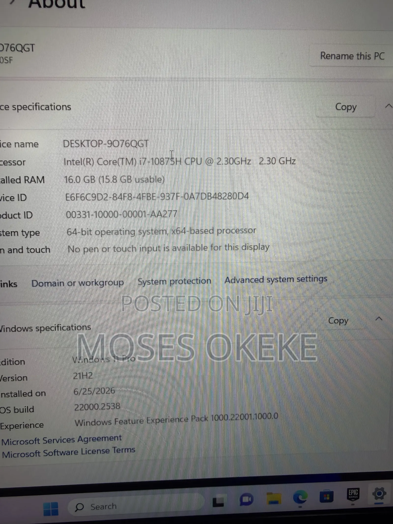 Laptop MSI GE66 Raider 16GB Intel Core i7 SSD 512GB