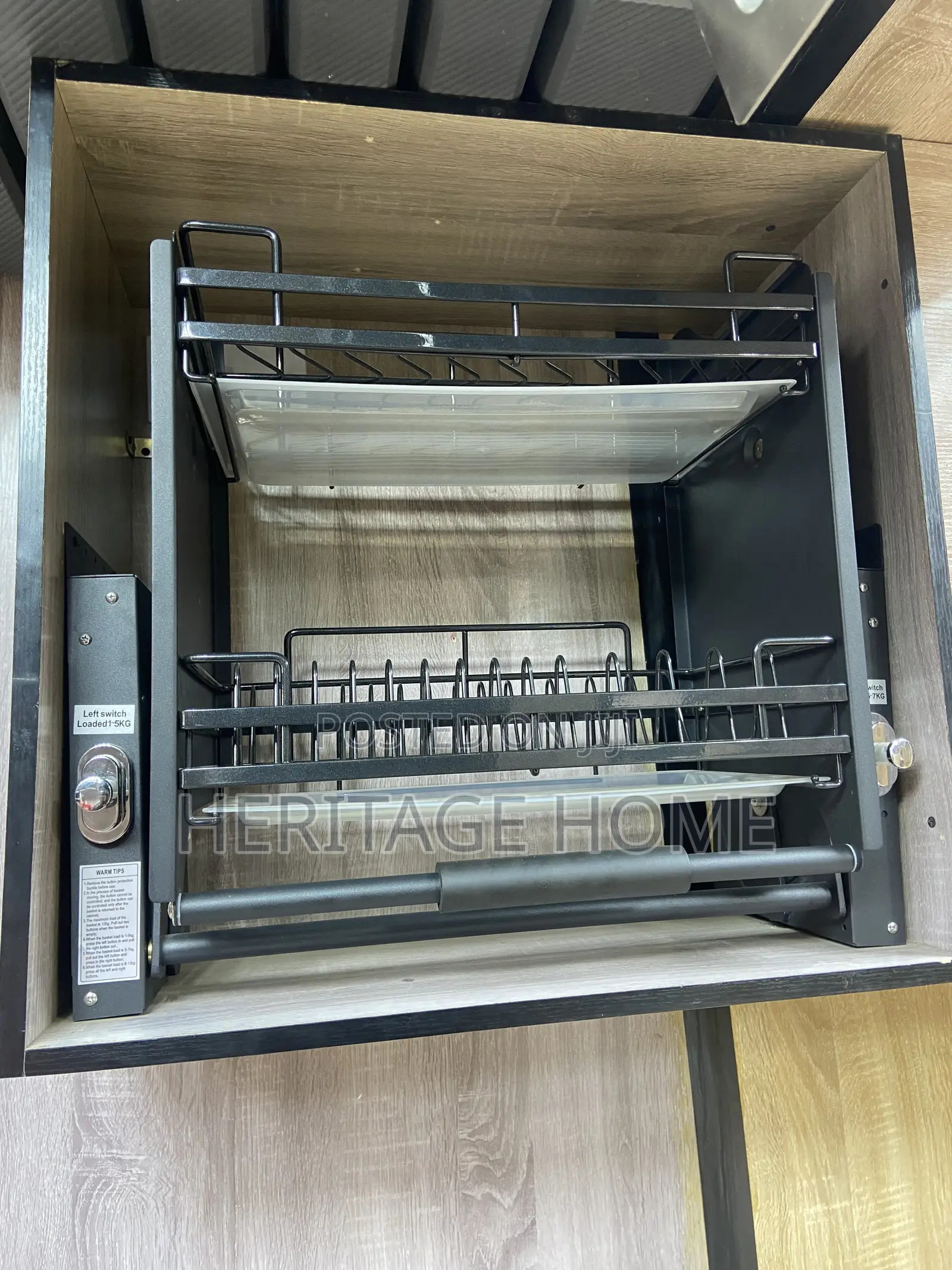 60cm Pull Down Drawer Plate Rack