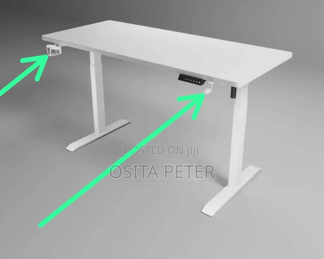 Adjustable Height Desk 1.4meter Full White Color